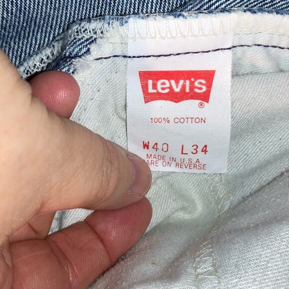 Vintage 90s Orange Tab Levi’s Dark Wash Bootcut 517 Jeans 40x34 - Picture 8 of 15